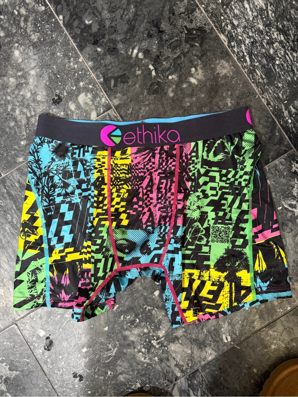 ethika Blue and Green Waistband Boxer Briefs